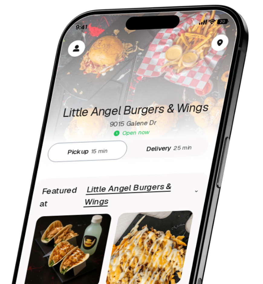 Little Angel Burgers & Wings app preview